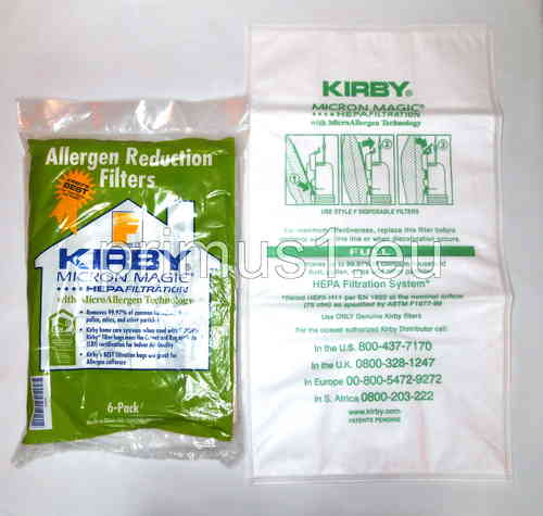 Kirby Staubsaugerbeutel Allergen Technology F Style - 6er Pack